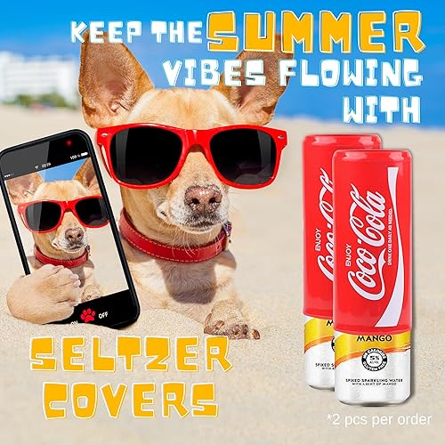 Miniatura 6 de Genérico (paquete de 2) Seltzer - Funda para latas de cerveza Seltzer Skinny Seltzer Alcohol Disguise Drink Sleeve  Hide a Beer for True and White