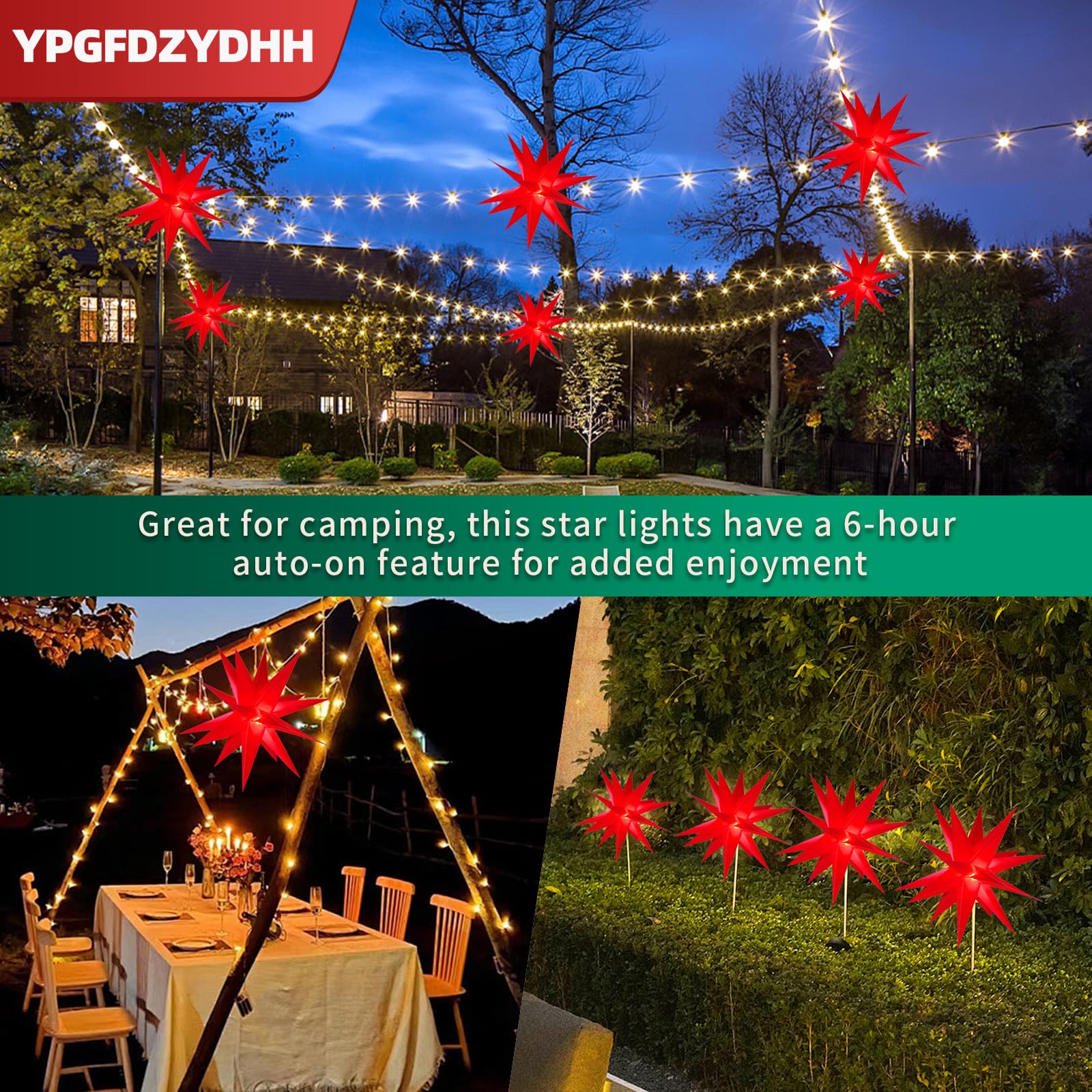 Estrella moravia 3D de 23 pulgadas, lámpara LED 3D para árbol de Navidad con función de temporizador, estrella iluminada de Moravia utilizada para decorar árboles de Navidad, balcones,