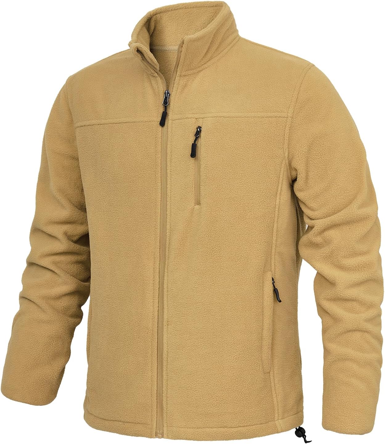 Men's Fleece Jacket Full Zip Lightweight Outerwear Jackets Multi-Pockets Soft Warm Winter Coats for Hiking Travel