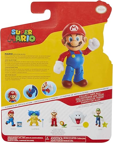 Miniatura 10 de Super Mario Figura de acción articulada coleccionable de Mario de 4 pulgadas con accesorio de prisionero de guerra