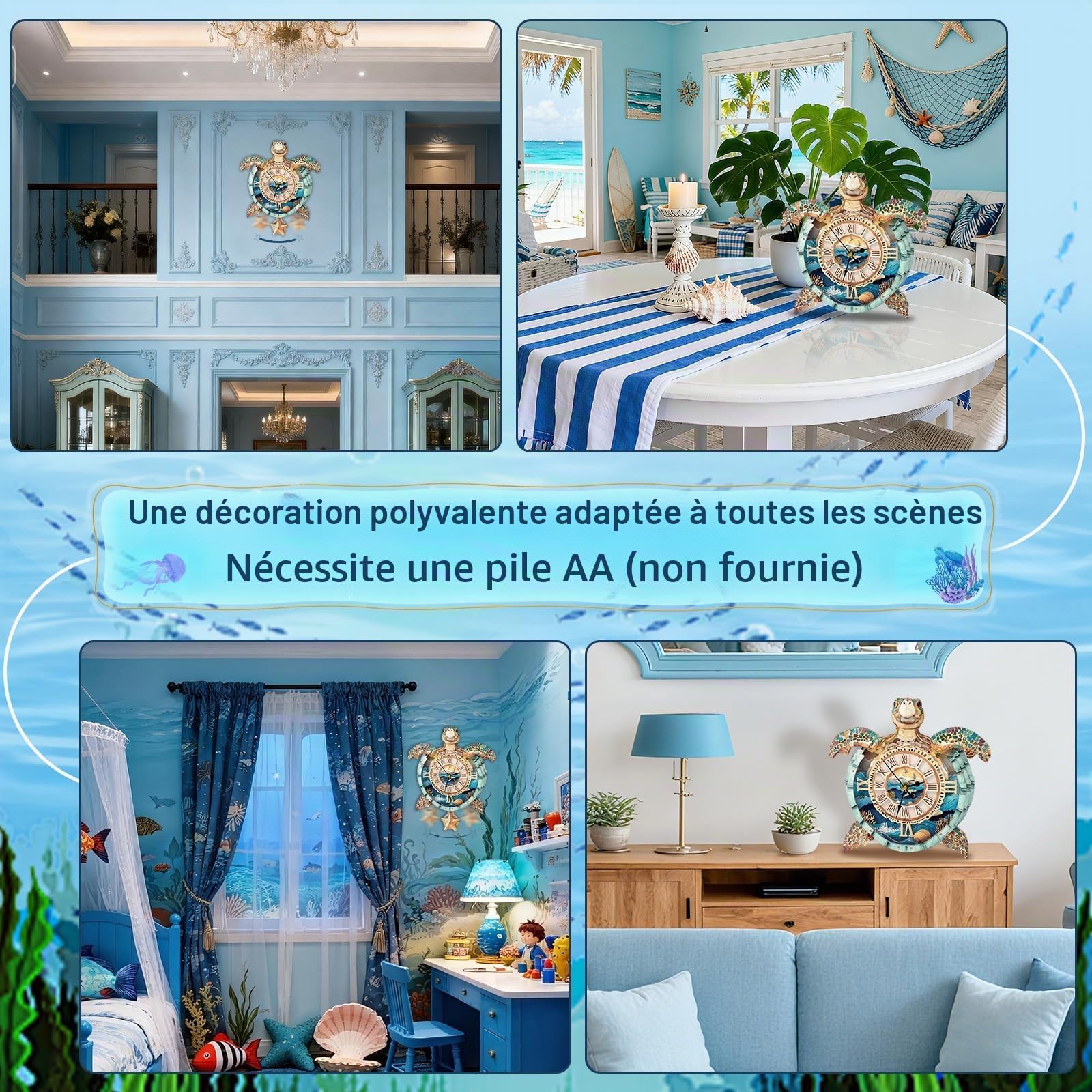 Puzzles 3D pour adultes - Horloge tortue de Noël à faire soi-même, mécanisme avec pendule en bois - Décoration murale de bureau, chambre à coucher, cadeau personnalisé pour les amateurs de bricolage