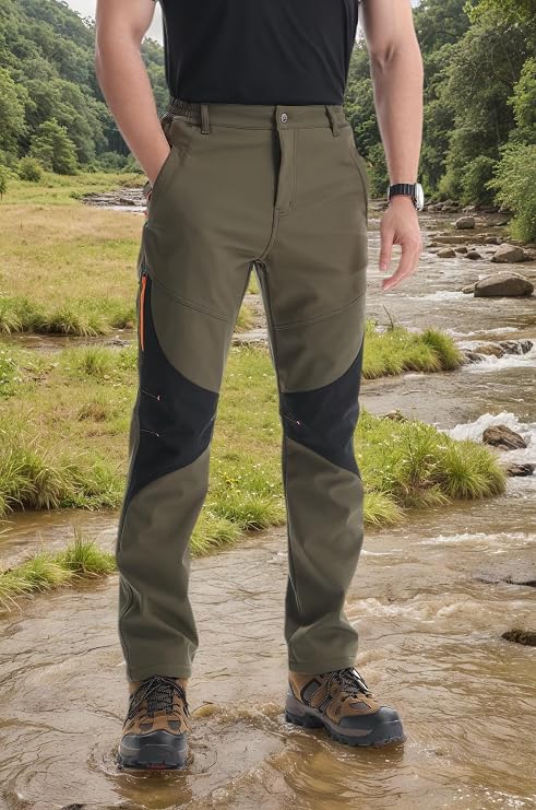 Walking Trousers for Men Winter Waterproof Fleece