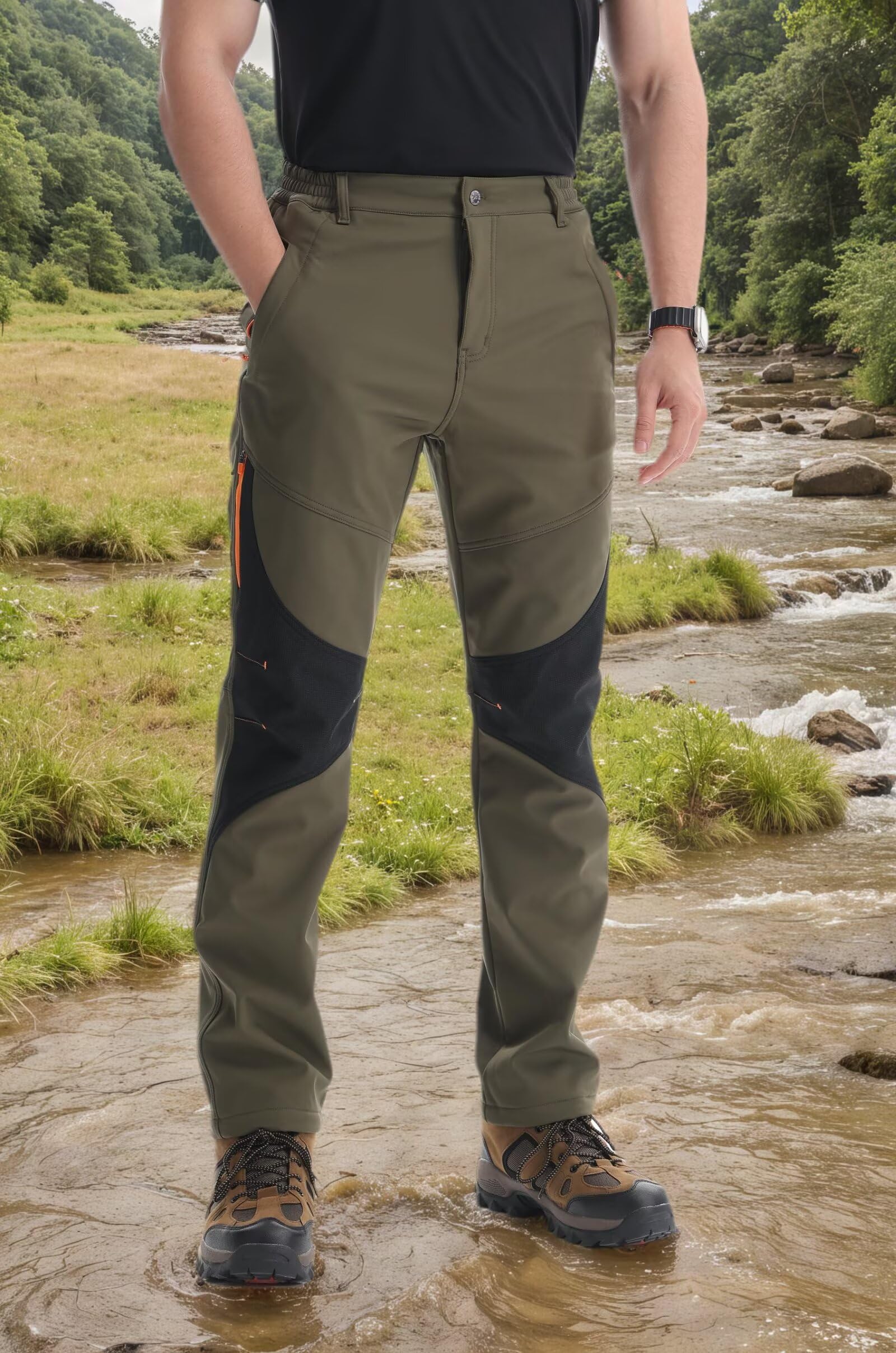 Pantaloni Trekking Uomo Softshell Invernali