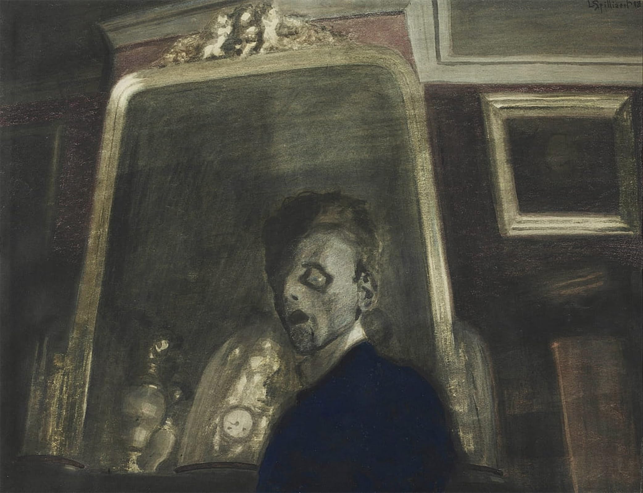 Cuadro en lienzo Leon Spilliaert, arte inspirador Autoritratto para decorar tu hogar 5
