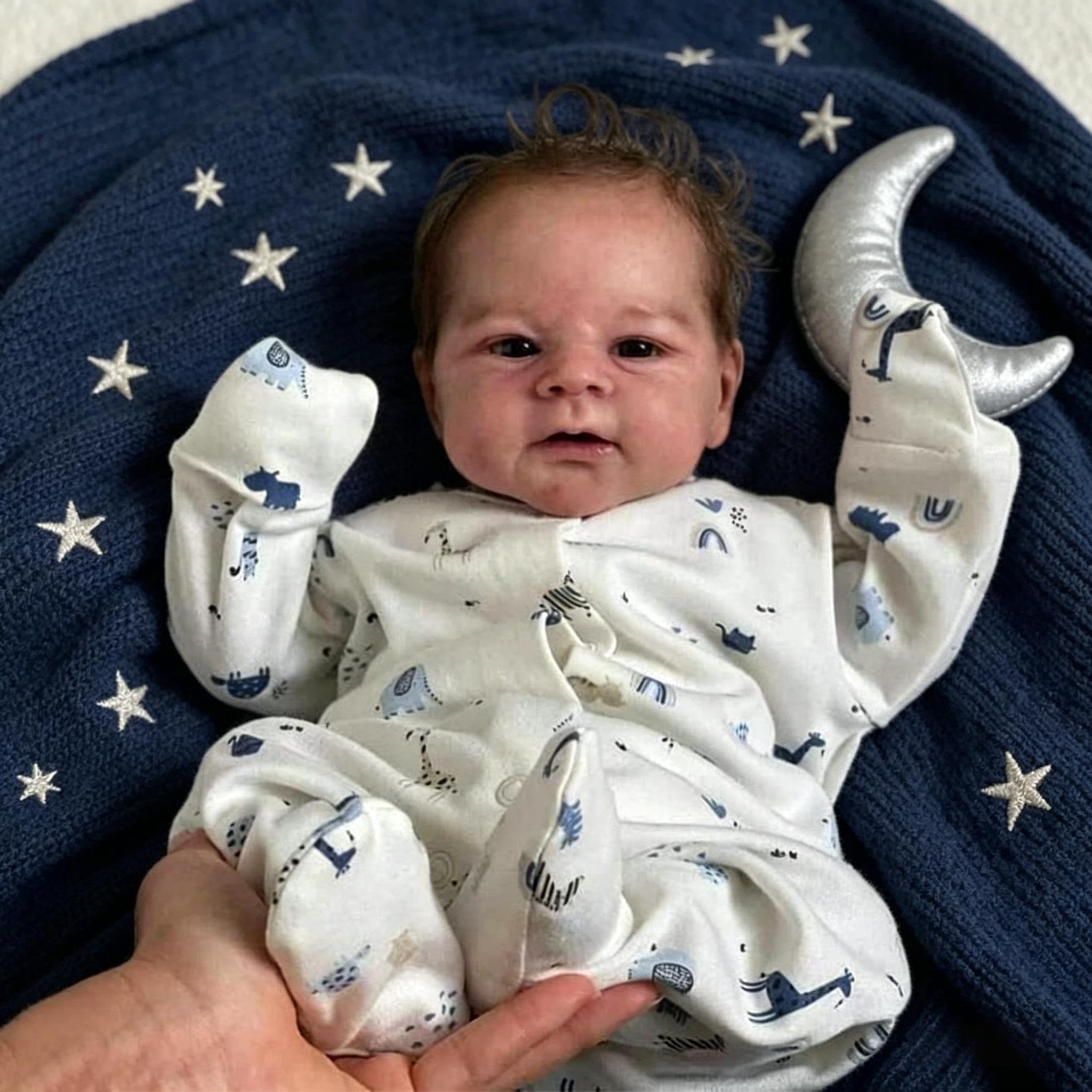 RXDOLL Realistyczne lalki Reborn Baby Dolls silikonowe na całe ciało dla noworodka, 43 cm, miękka, winylowa, realistyczna lalka, wyglądająca prawdziwie, w pełni silikonowa, wodoodporna zabawka, zestaw