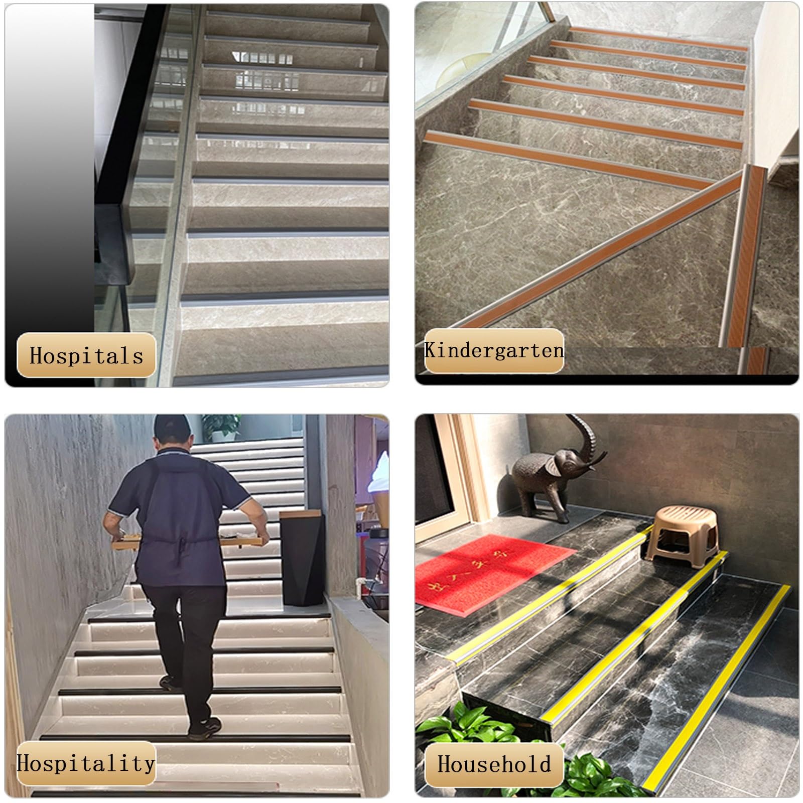 PVC Tiras De Goma De Borde De Paso, Tiras Antideslizantes para Peldaños, Autoadhesivo De Borde Esquina para Cantos para Escaleras En Forma De L, Buena Flexibilidad(Grayish Red,2m/78.7in)