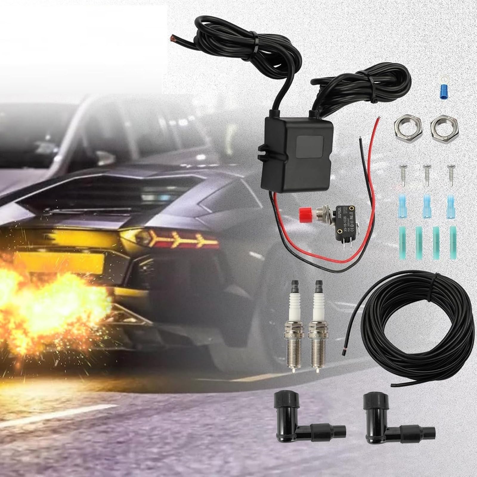 Set di fiamme di scarico, doppio lanciafiamme per auto, camion, accessori di modifica per lanciafiamme, installazione semplice, set di lanciafiamme