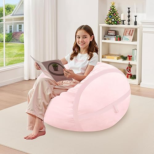 Miniatura 35 de HABUTWAY Puf gigante de 2 pies para adultos, con relleno de espuma viscoelástica, puf grande con funda de terciopelo holandés extraíble para sala de