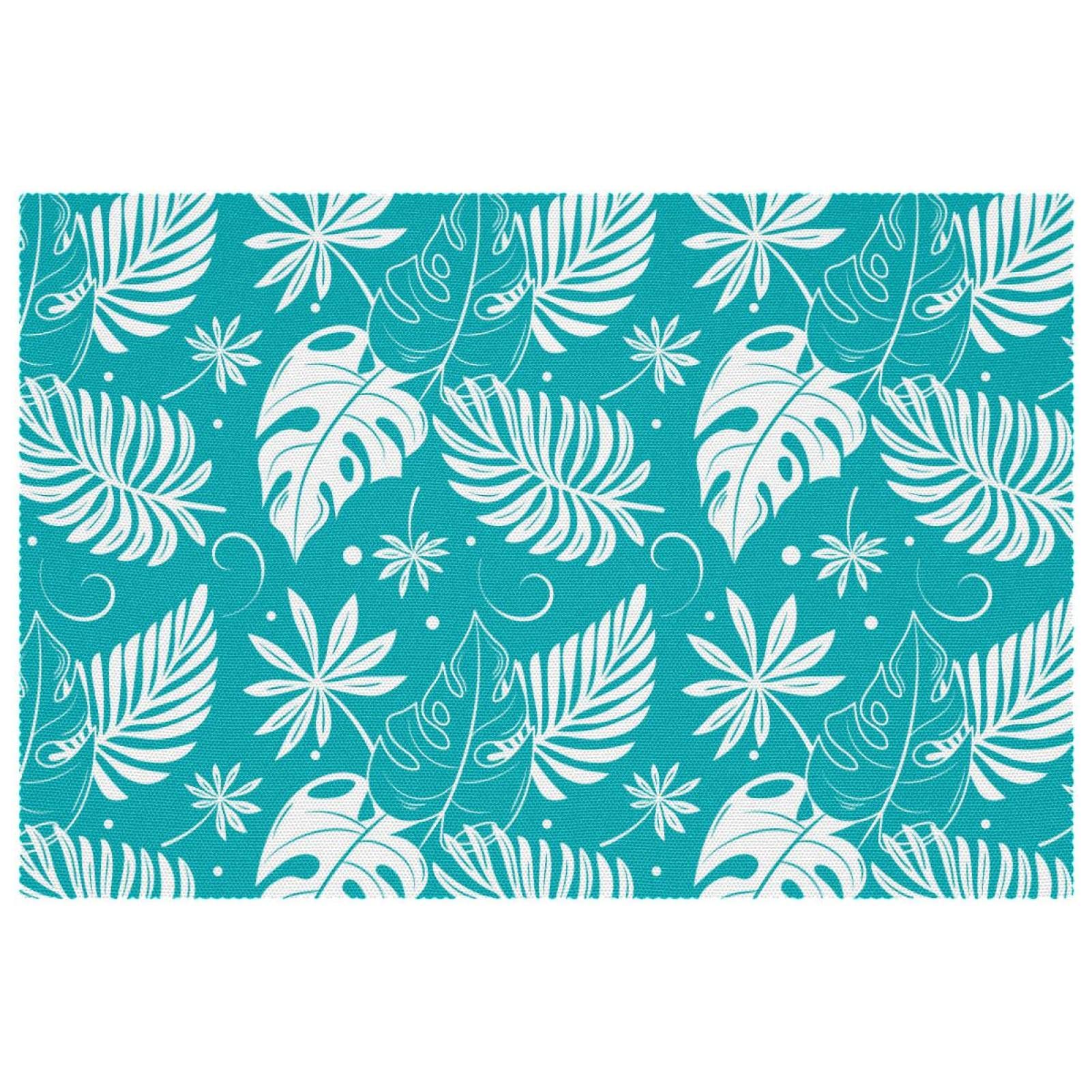 Set de table feuille tropicale lot de 6 lavable pour repas de 30x45 cm