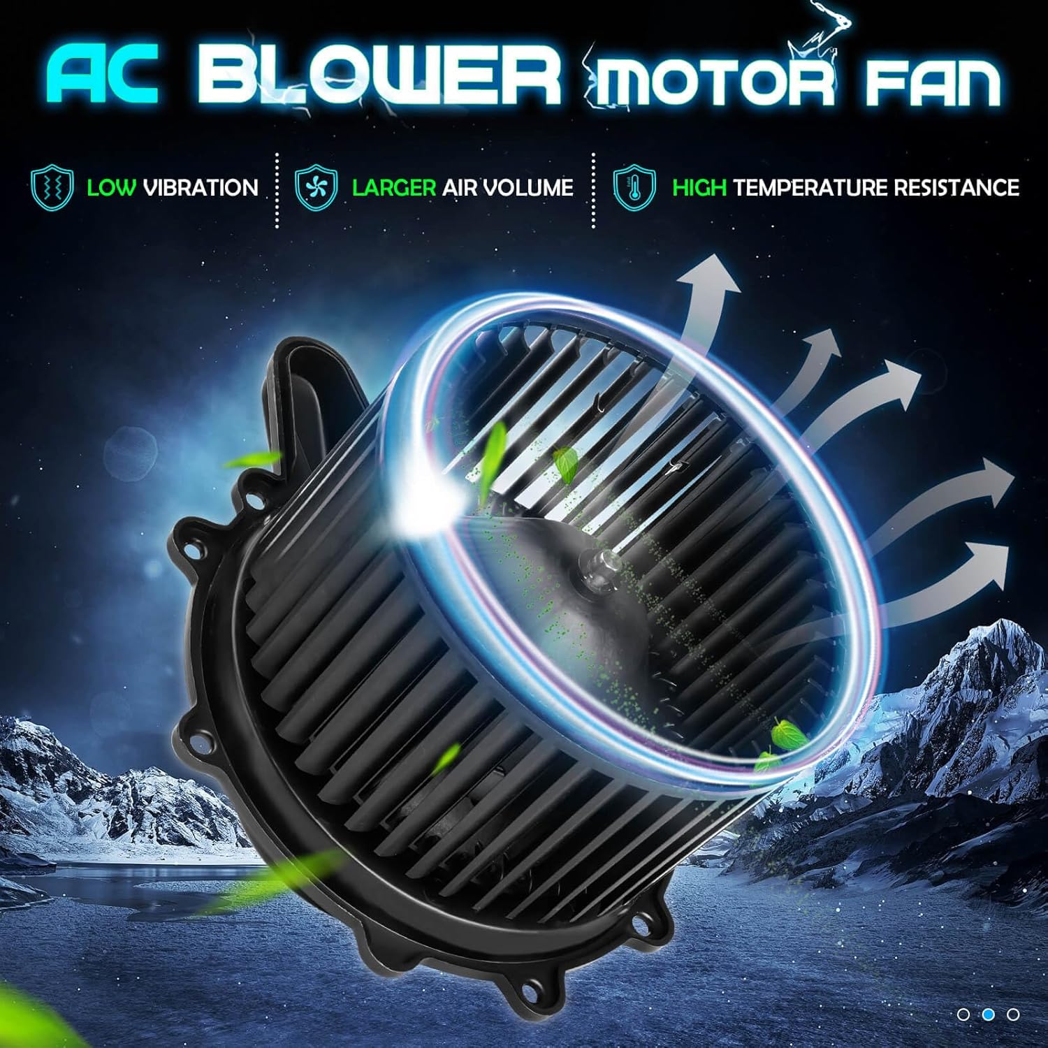 Front AC Heater Blower Motor w/Fan 700027 for 1997-2003 Ford F-150/1998-2002 Lincoln Navigator/1997-2002 Ford Expedition/2004 Ford F-150 Heritage/1997-1999 Ford F-250 YL7Z-18504-AA