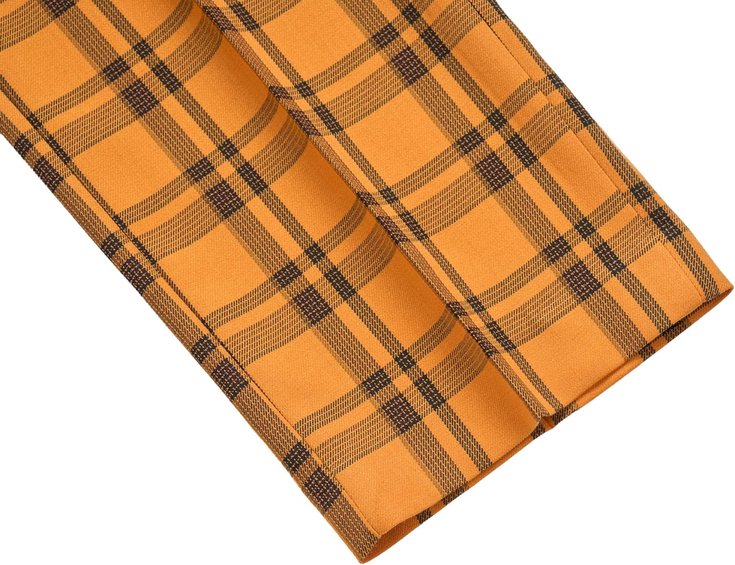 Mens Plaid Checkered Slim Fit Dress Pants Stretch Trousers with Elastic Waistband for Casual, Business, or Wedding