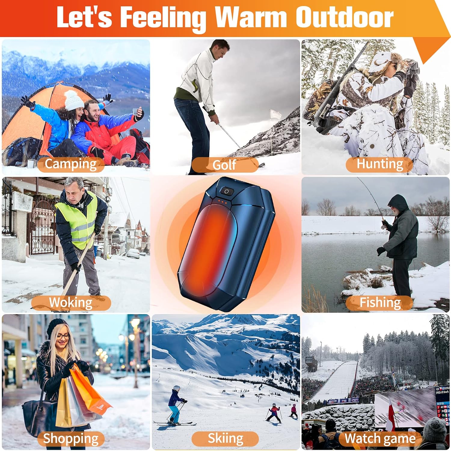Hand Warmers Rechargeable 2 Pack, Portable Pocket Heater Cute USB 2 in 1 Hand Warmers