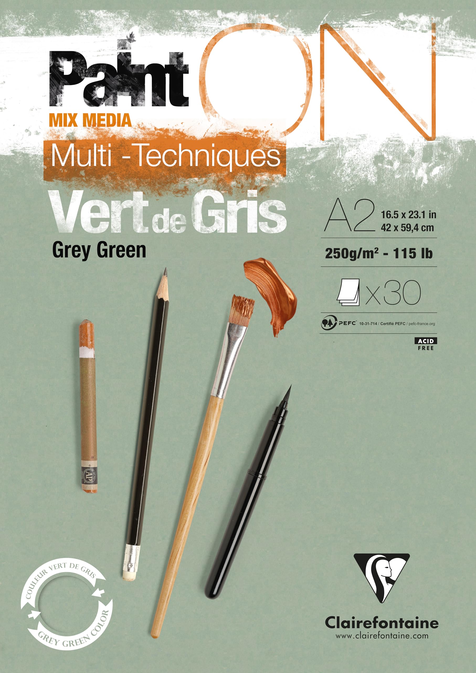 Clairefontaine 975707C blok rysunkowy PaintON Multi A2 30 arkuszy