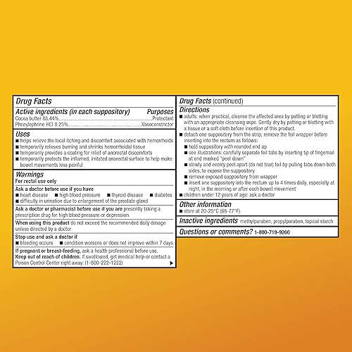 Vista 5 de Yaxa Basic Care Hemorrhoidal Suppositories, Relief from Burning, Itching and Discomfort of Hemorrhoids, 24 Count