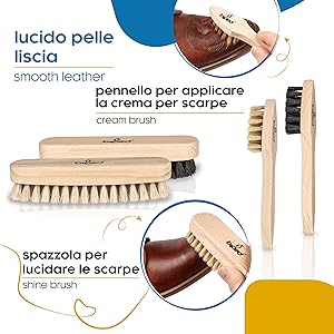 Set Spazzole Scarpe Biped - Per Pelle Liscia E Scamosciata, 8 Pezzi, Made In Germany - Foto 9