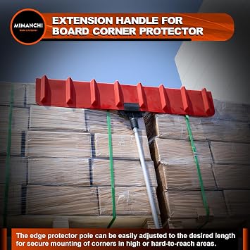 8ft V Shaped Edge Protector Pole for Flatbed Trucks,1 Pack- Corner Protector with Extension Handle, V Shaped Edge Corner Guards, Adjustable from 4ft to 8ft-Flatbed Trailer Accessories