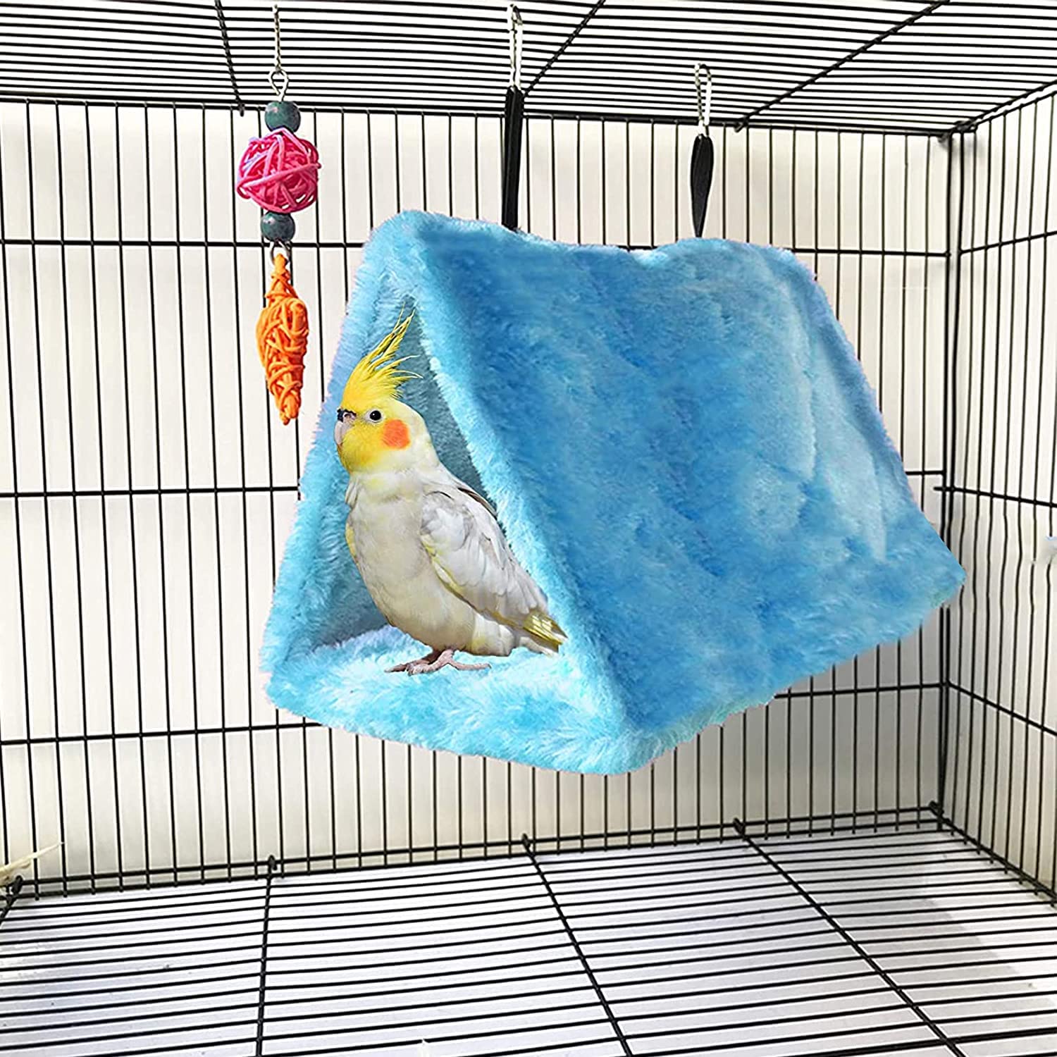 Voarge Nid d'oiseaus, tente de camping pour oiseaux Jouets d'hiver pour animaux de compagnie (S, Gris)