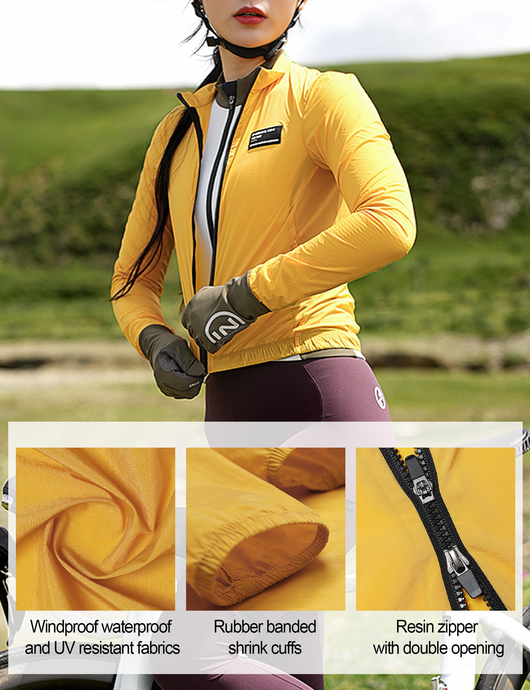 INBIKE Veste Coup Vent Femme Protection Uv SPF50+ Léger Pour Vélo Course à Pied Trekking Randonnée Vie Quotidienne KY466