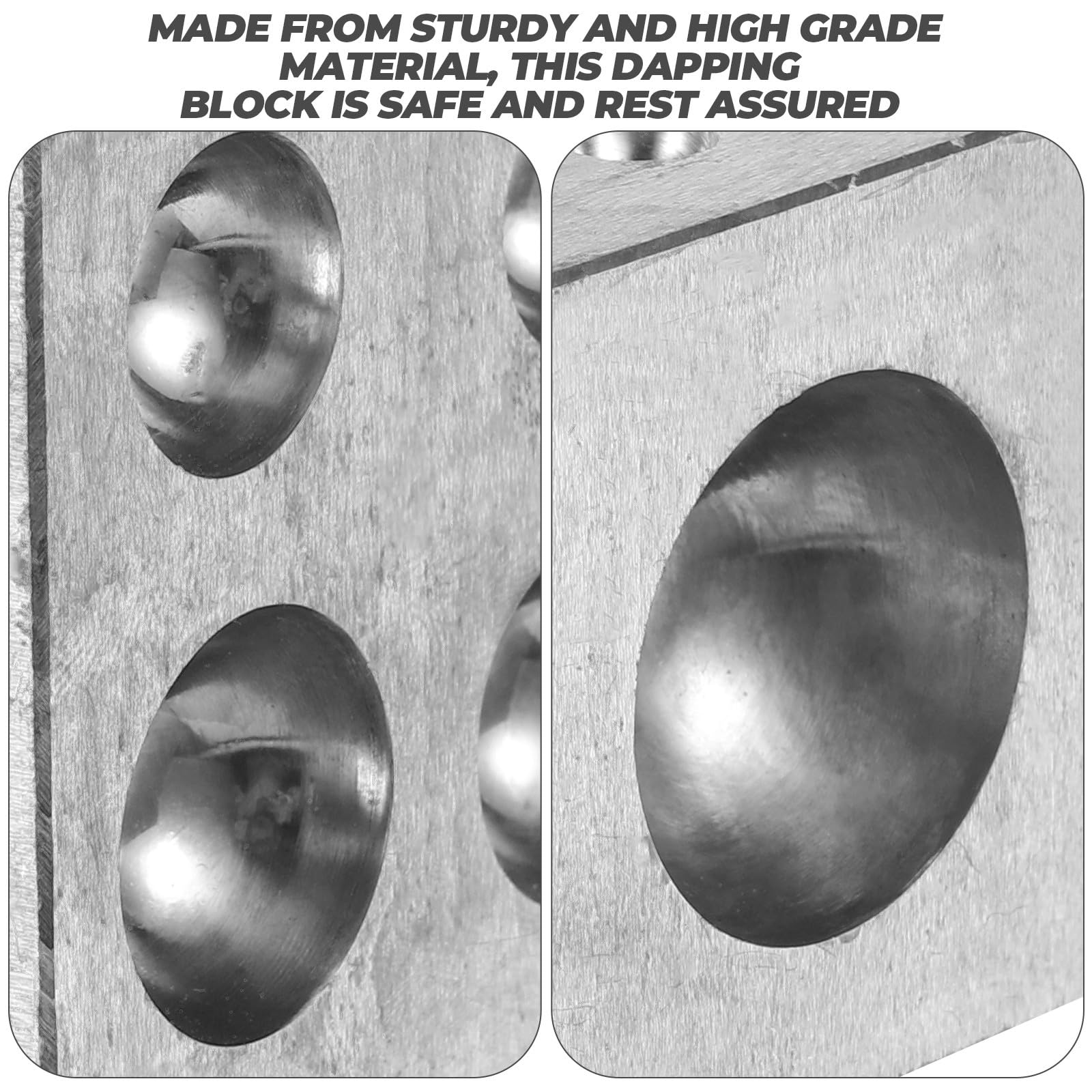 ULTECHNOVO Herramienta para Hacer Joyas de Metal 18 Orificios Bloque de Doming Cuadrado para Pulido Accesorio de Bricolaje para Oro Plata y Cobre Adecuado para Fabricación de Pendientes