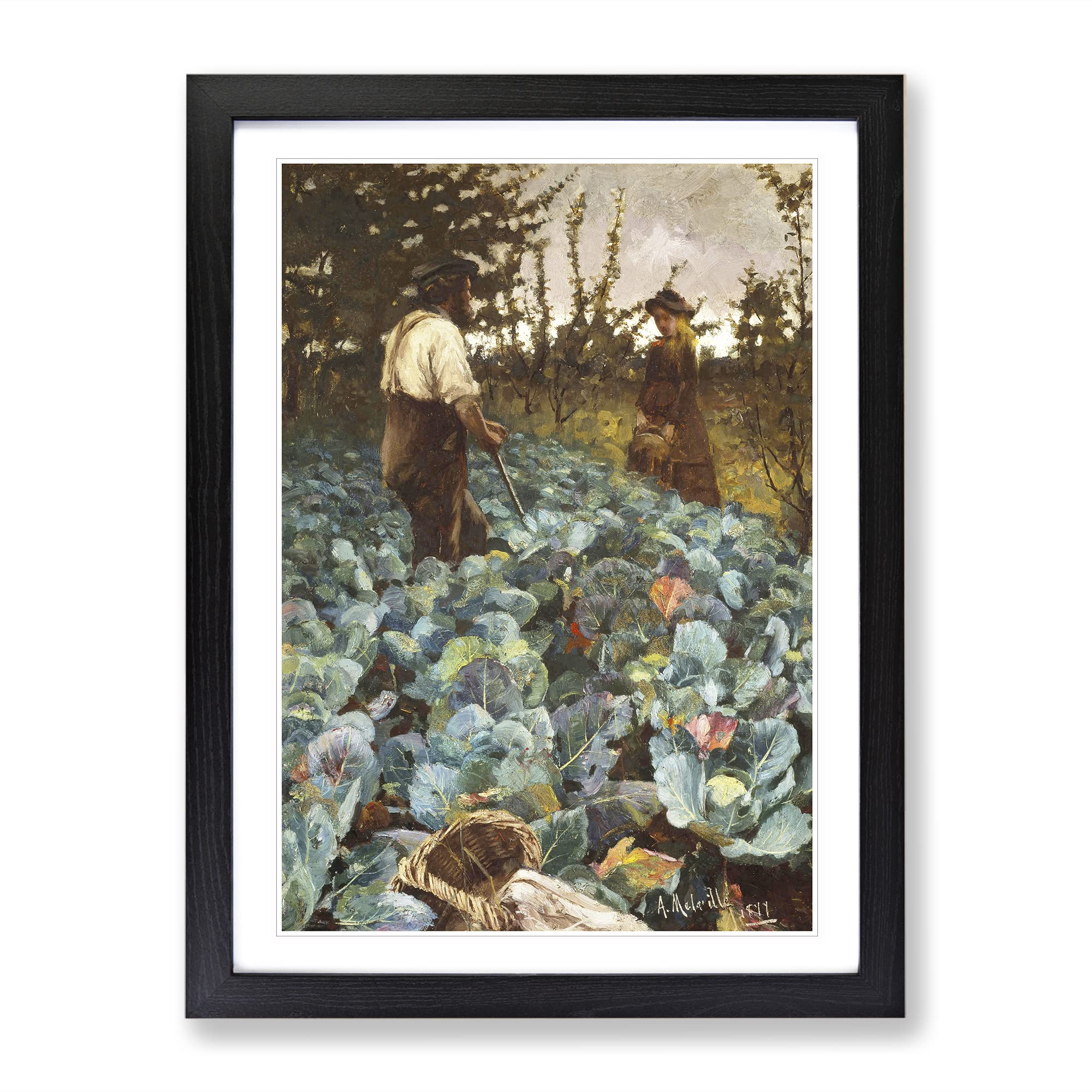 Arthur Melville A Cabbage Garden Classic Painting Framed Wall Art Print