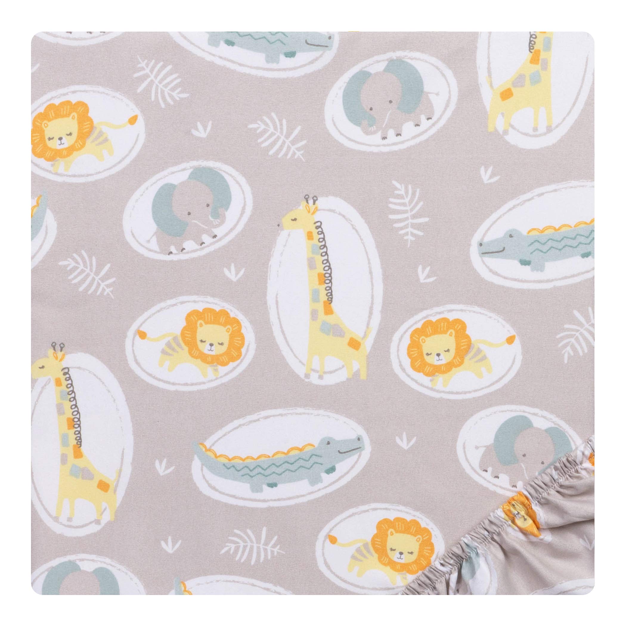 Sammy & Lou Jungle Pals - Juego de 2 sábanas bajeras de Microfibra para Cuna, se Adapta a colchones estándar de Cuna de 28 x 52 Pulgadas; Totalmente elástico,
