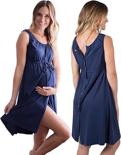 Baby Be Mine - Bata de maternidad 3 en 1 para parto, lactancia, embarazo y maternidad, indispensable para llevar al hospital