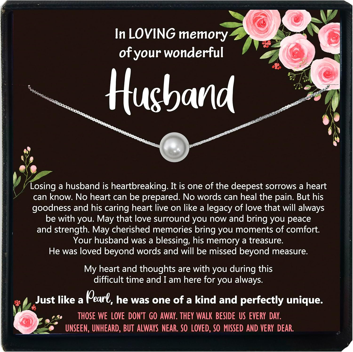 Be Wished Loss of Husband Sympathy Gift, Handmade Necklace with Meaningful Message, Ready to Give Jewelry