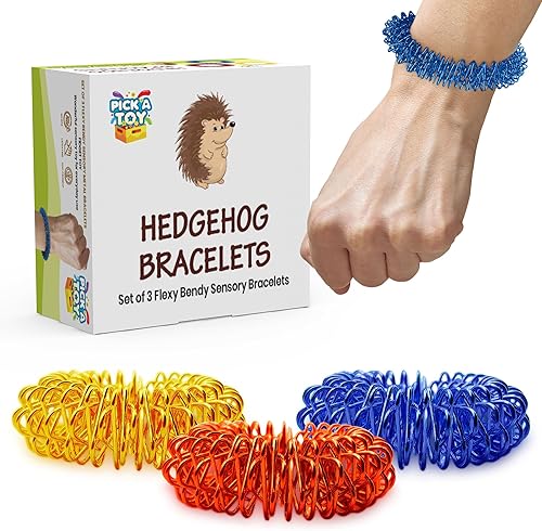 Juego de juguetes sensoriales para ansiedad, 3 pulseras de metal silenciosas para niños y niñas, niños mayores de 5 años, perfecto para juegos de
