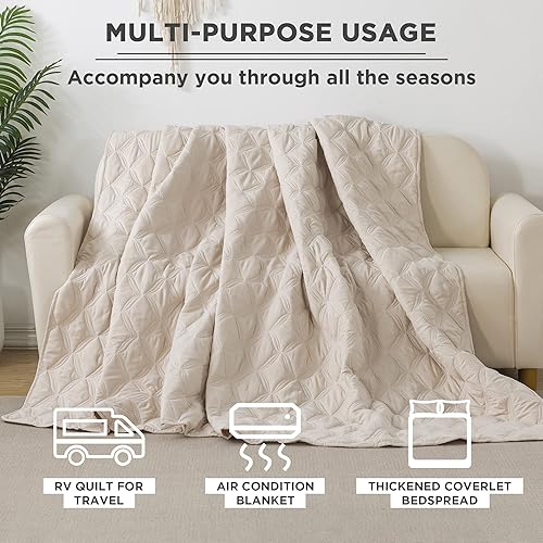 Miniatura 4 de Litanika Juego de edredón beige tamaño California King, colcha ligera de verano de gran tamaño, funda de cama bohemia para decoración de cama, 3