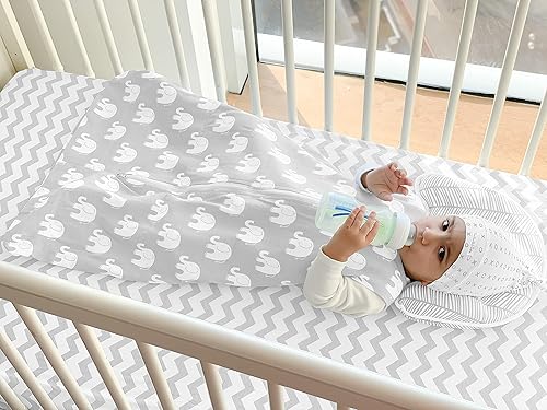 Miniatura 7 de BaeBae Goods Sábanas de cuna prémium para bebés, niños y niñas, paquete de 4, juego de sábanas bajeras de punto de jersey, suave y transpirable,