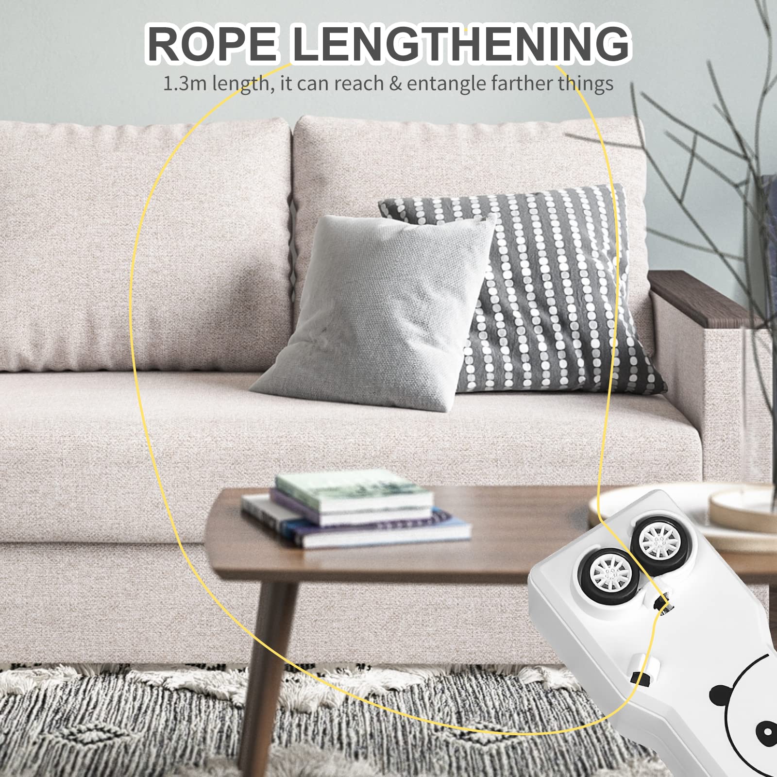 HENGBIRD Lasso String Shooterm, Último Loop Lasso String Shooter Juguete, Handheld Zip String Launcher, Lope Launcher Hélice, Lasso String Shooter para niños (panda blanco) (Blanco)