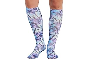 Cherokee Women's ComfortSupport Knee High 8-15mmHg Compression Socks, Plus Size, Wild Abstract