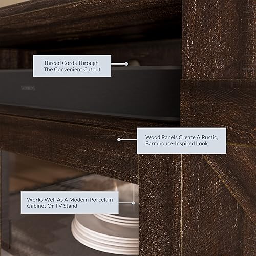 Miniatura 82 de BELLEZE - Soporte de madera rústico para TV de hasta 50", color roble Sargent Gris desteñido,Blanco,Pino Ashland,Gris,claro,Roble