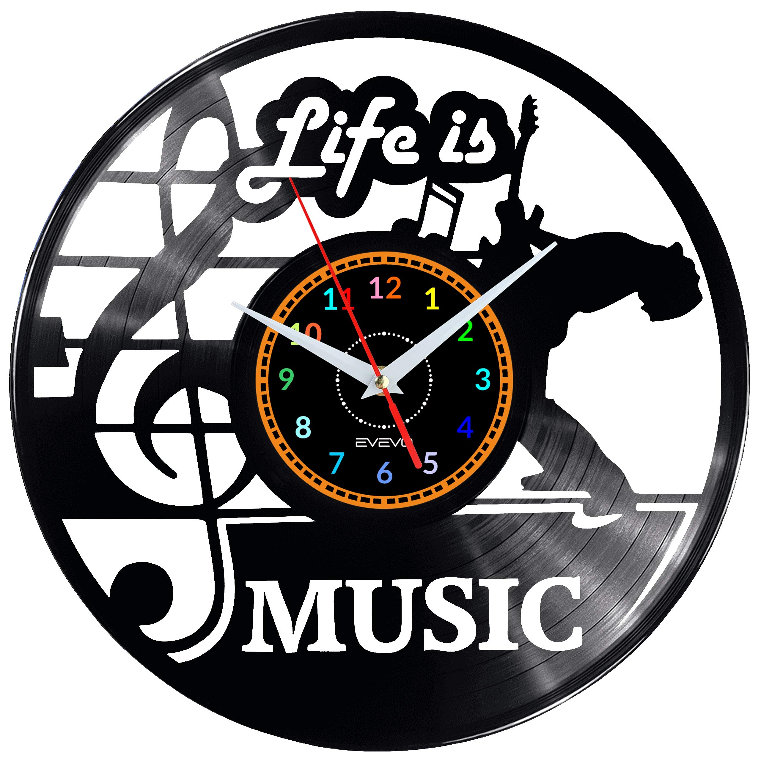 Horloge murale decorative moderne vinyle disque retro vintage W0361