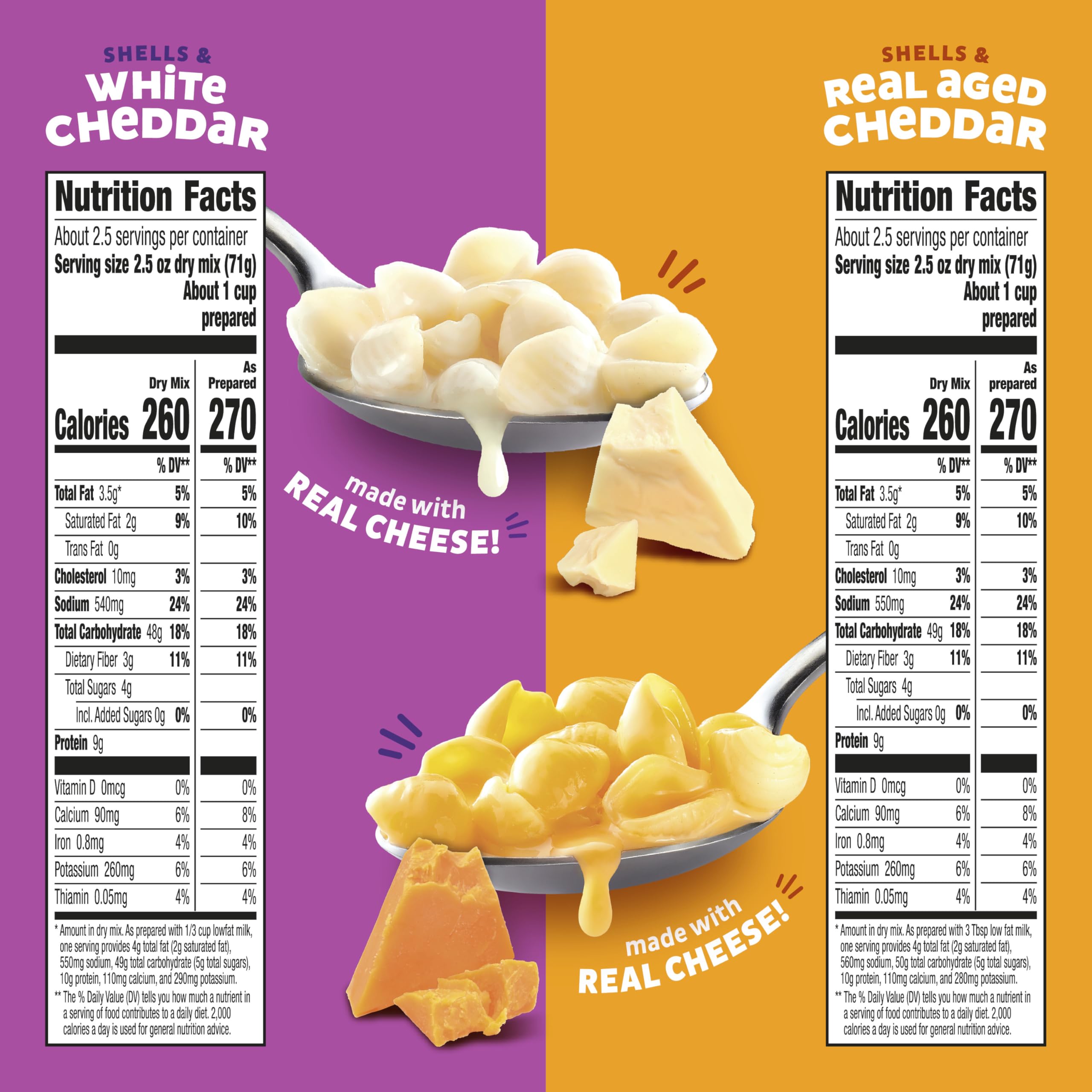 Annie's Organic Macaroni and Cheese Variety Pack, Shells & White Cheddar and Shells & Real Aged Cheddar, 6 oz (Pack of 12)