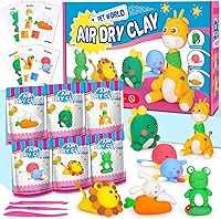 iFergoo Air Dry Clay for Kids - 6 Animal Modeling Kit with Tools & Tutorials, Ultra Soft Non-Stick Clay, Creative DIY Crafts Ages 3-12
