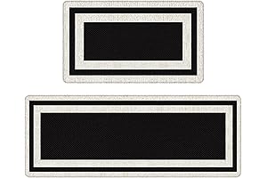 Black and Gray Modern Kitchen Mats of Rugs Sets
