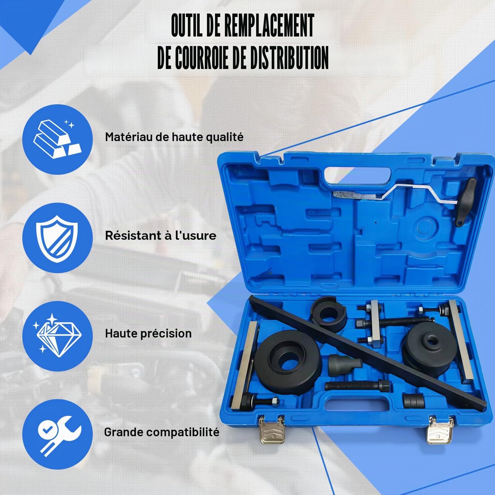 Ensemble d'outils pour transmission à double embrayage Compatible avec Audi VAG VW 7 vitesses DSG, montage et démontage de l'embrayage T10323 T10373 T10376 T40100 T10407 T10466