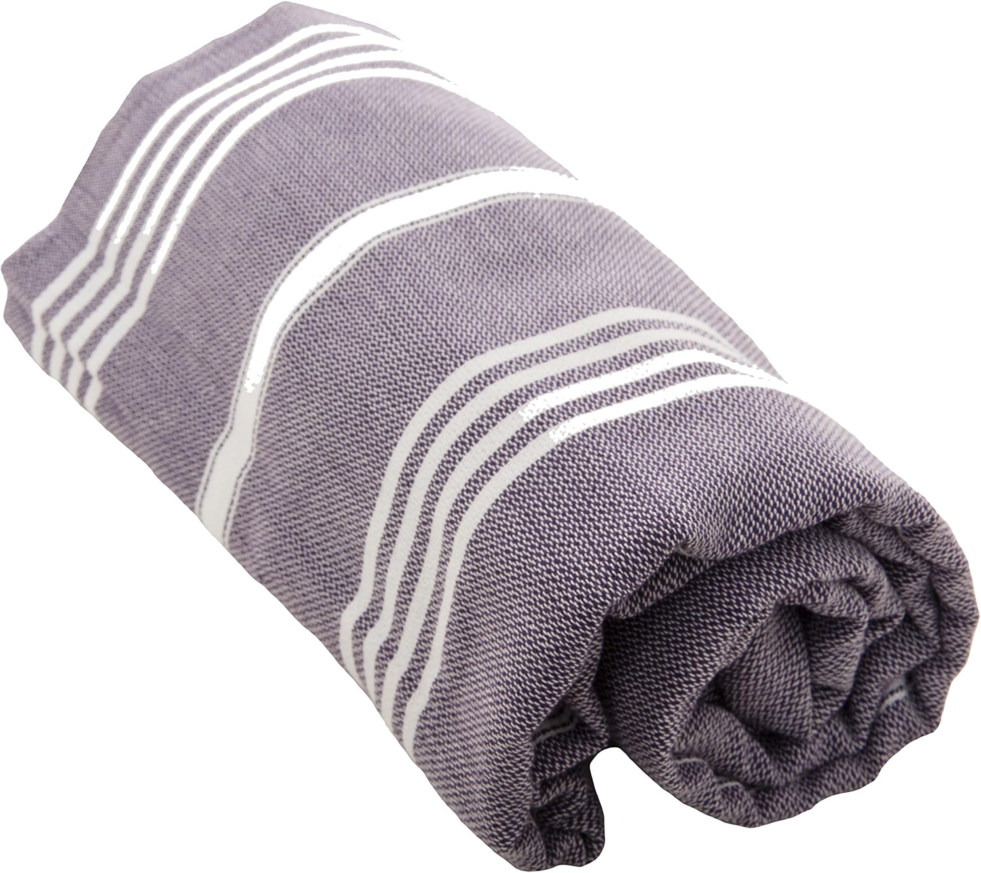 Marmaris Hammam Towel, Dark Purple/White Stripe