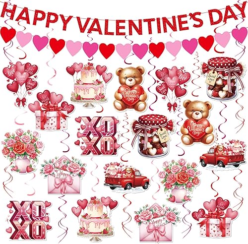 Miniatura 9 de Juego de decoración navideña: pancarta y remolinos colgantes, para el hogar, oficina, aula, decoración de fiesta de Navidad en interiores