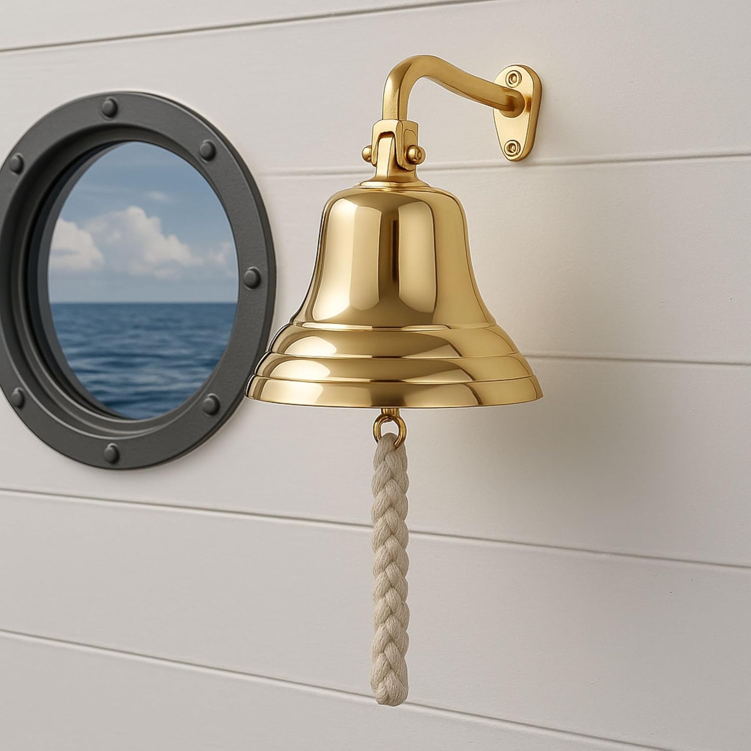 Last Orders Brass Bell Wall Mounted Nautical Themed Ship Bell Ringer Maritime Marine, Boat, School, Dinner, Santa Bell Reception, Wall Hanging Door Bell, Home Bar, Pub Decor