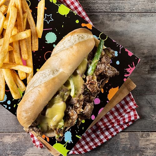 Miniatura 6 de Whaline 100 piezas de papel encerado de neón para donas, hojas de papel encerado seco, impermeables, a prueba de aceite, forros de pícnic,