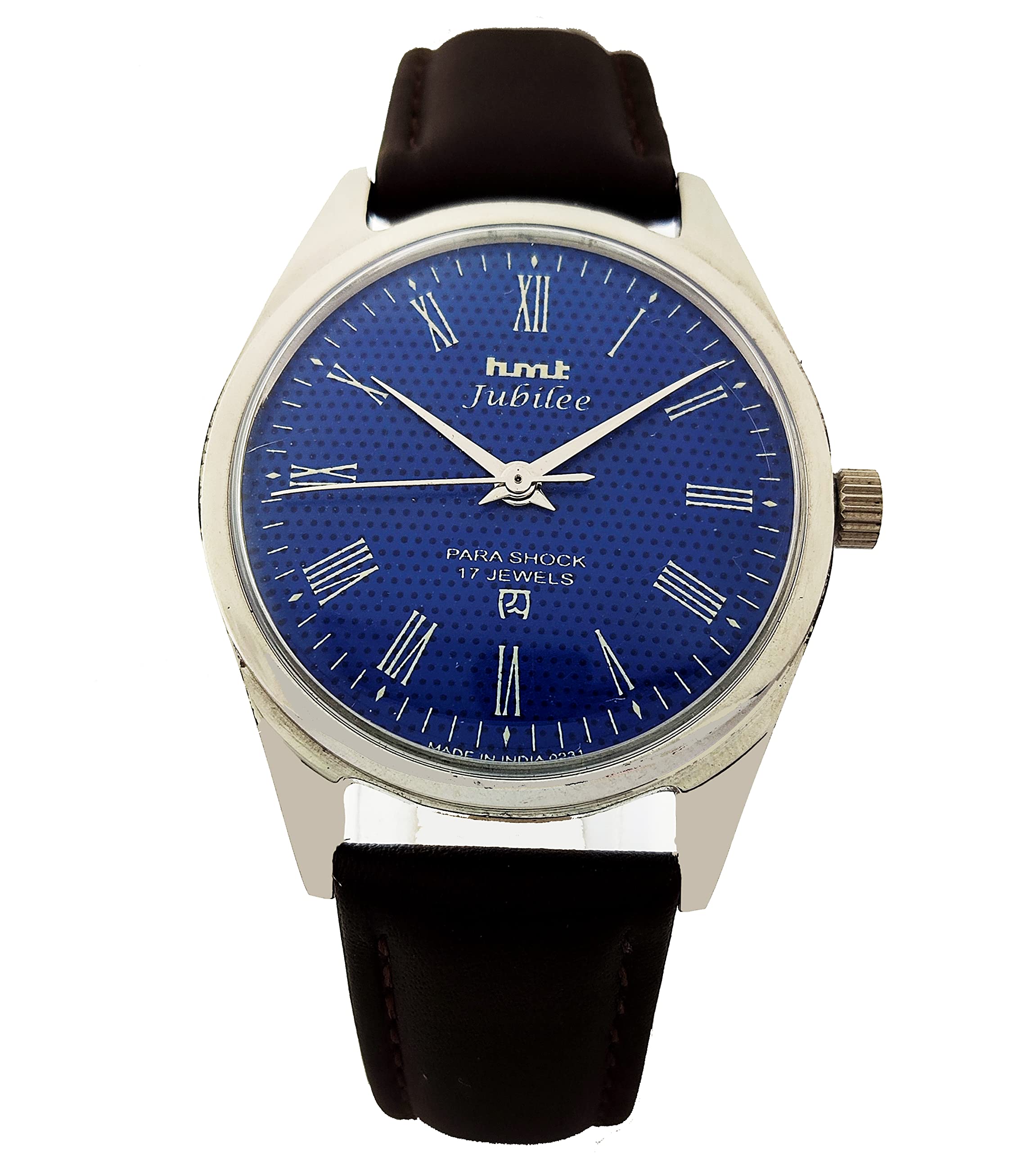 Hmt Jubilee Para Shock 17 Jewels Navy Blue Dial Mechanical