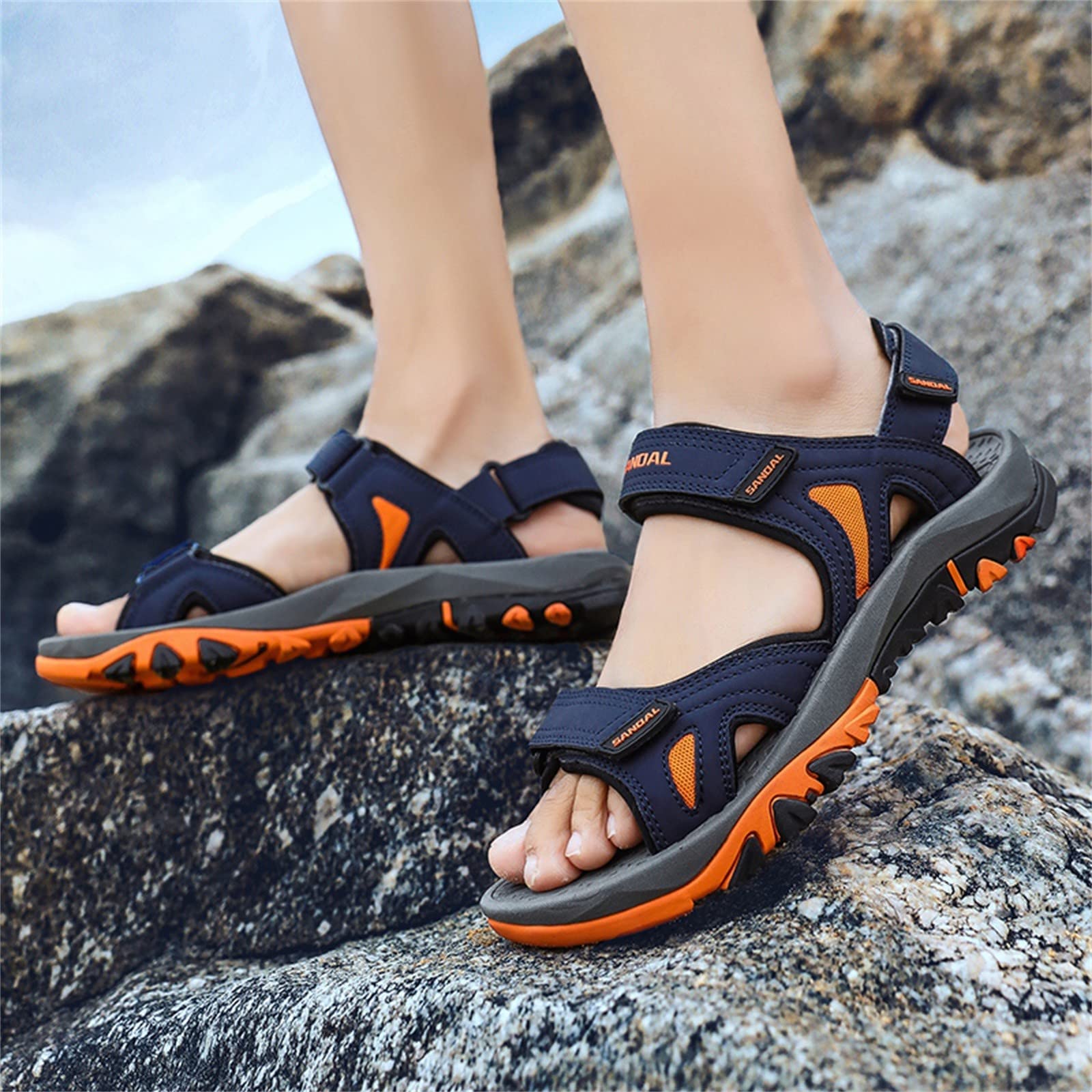 Générique Sandales Homme Été Plein Air Sport Plage Chaussures Respirantes Antidérapantes Confortables Légères Marche