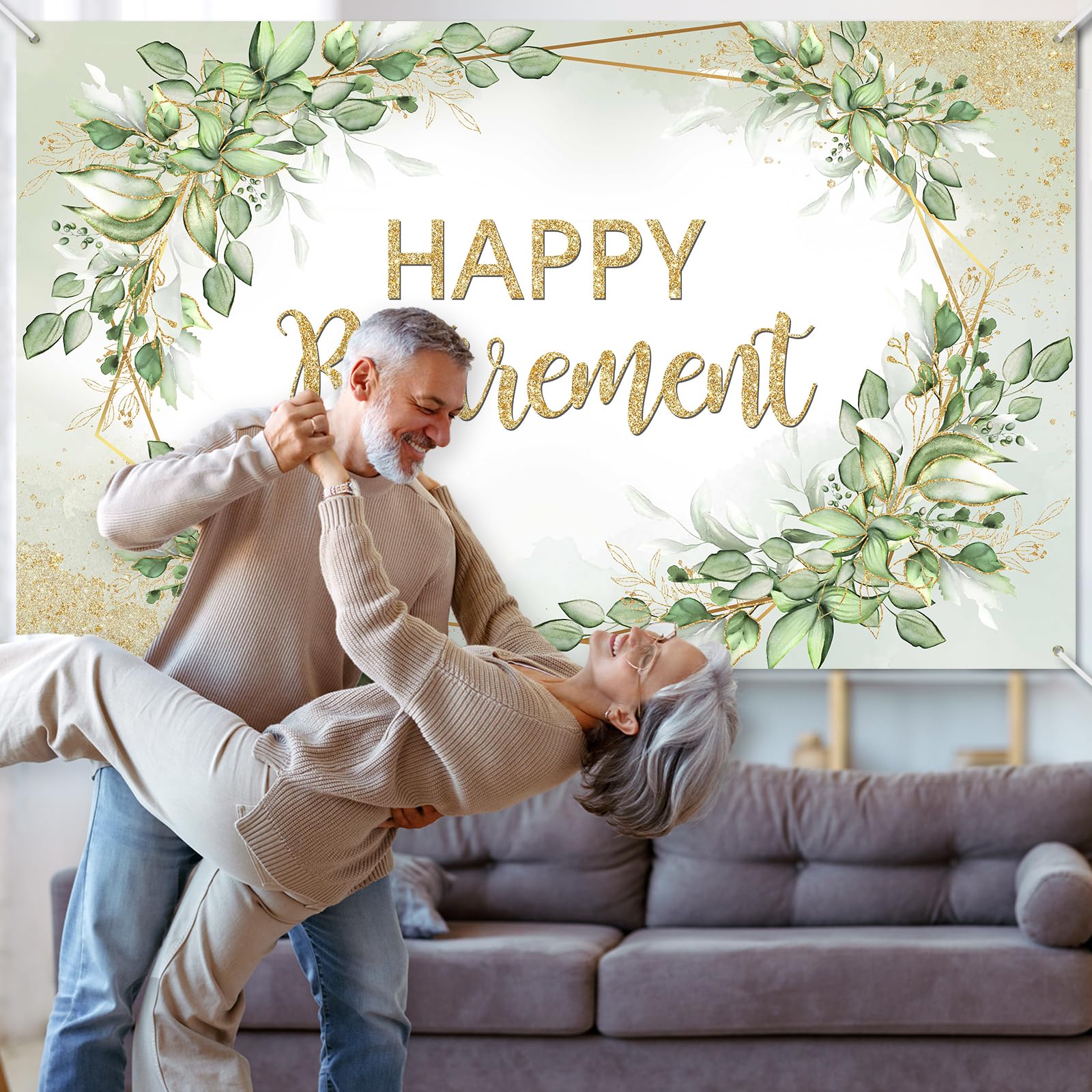 Ayayiya Sage Green Happy Birthday Backdrop Banner Decorations For Women,Greenery Birthday Backdrops Eucalyptus Leaves Photography Background Lady Girl Bday Party Decor Supplies Photo Booth Props 7x5ft - View #6