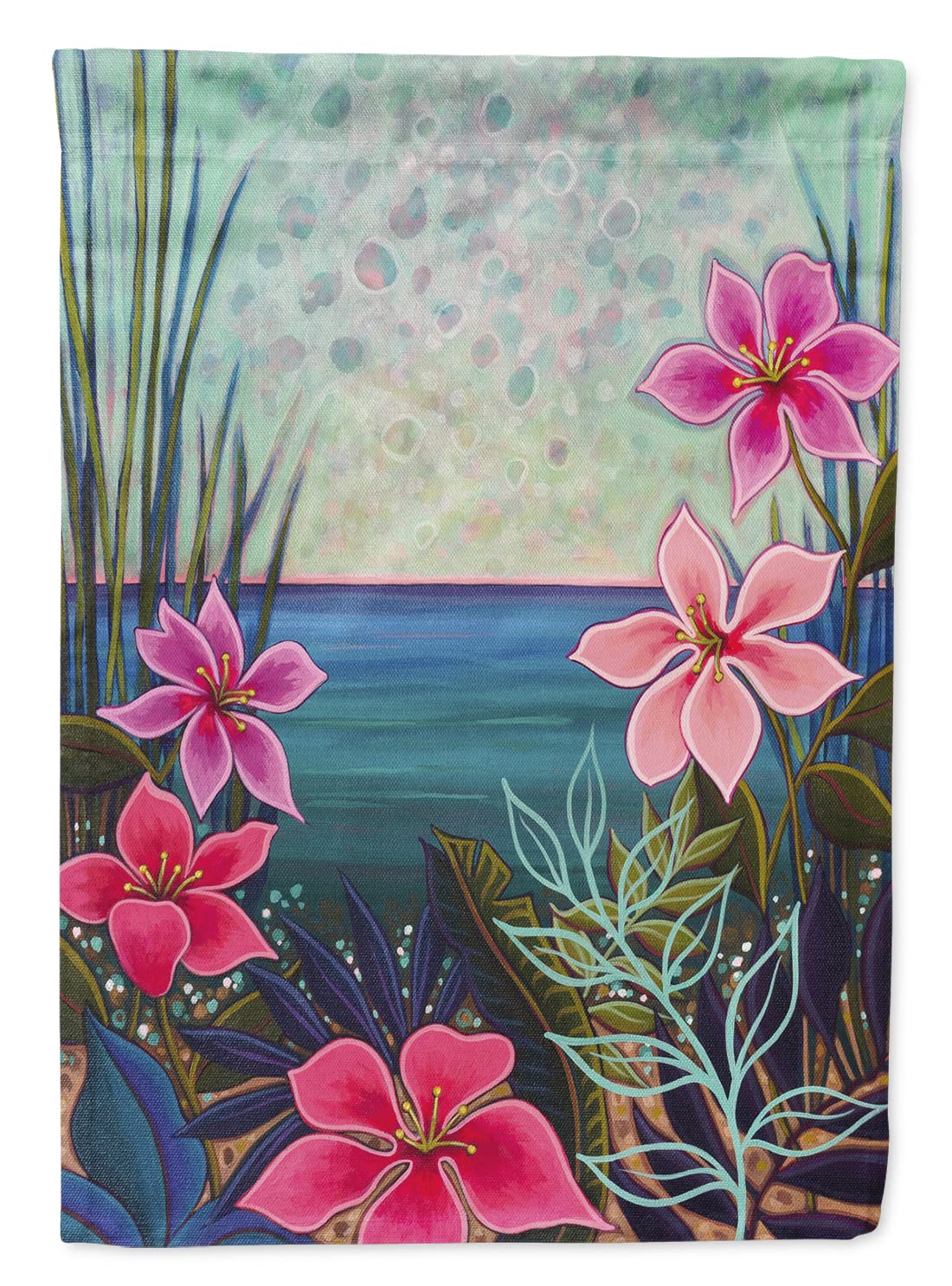 Canevas motif fleurs paradisiaques multicolore grand format à trame haute précision