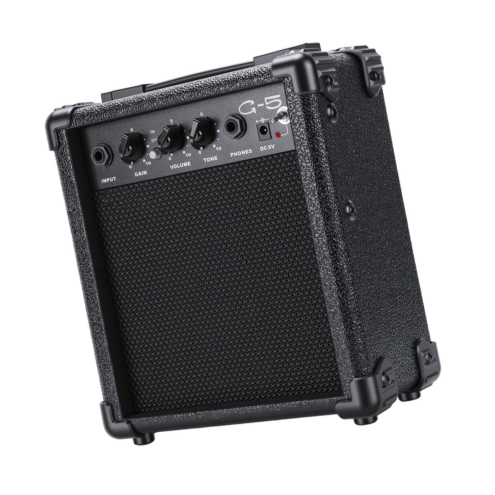 Przenośny Wzmacniacz Gitarowy o Mocy 5 W z funkcją Bluetooth do ćwiczeń W Domu, Biwakowania, Drewna Sosnowego