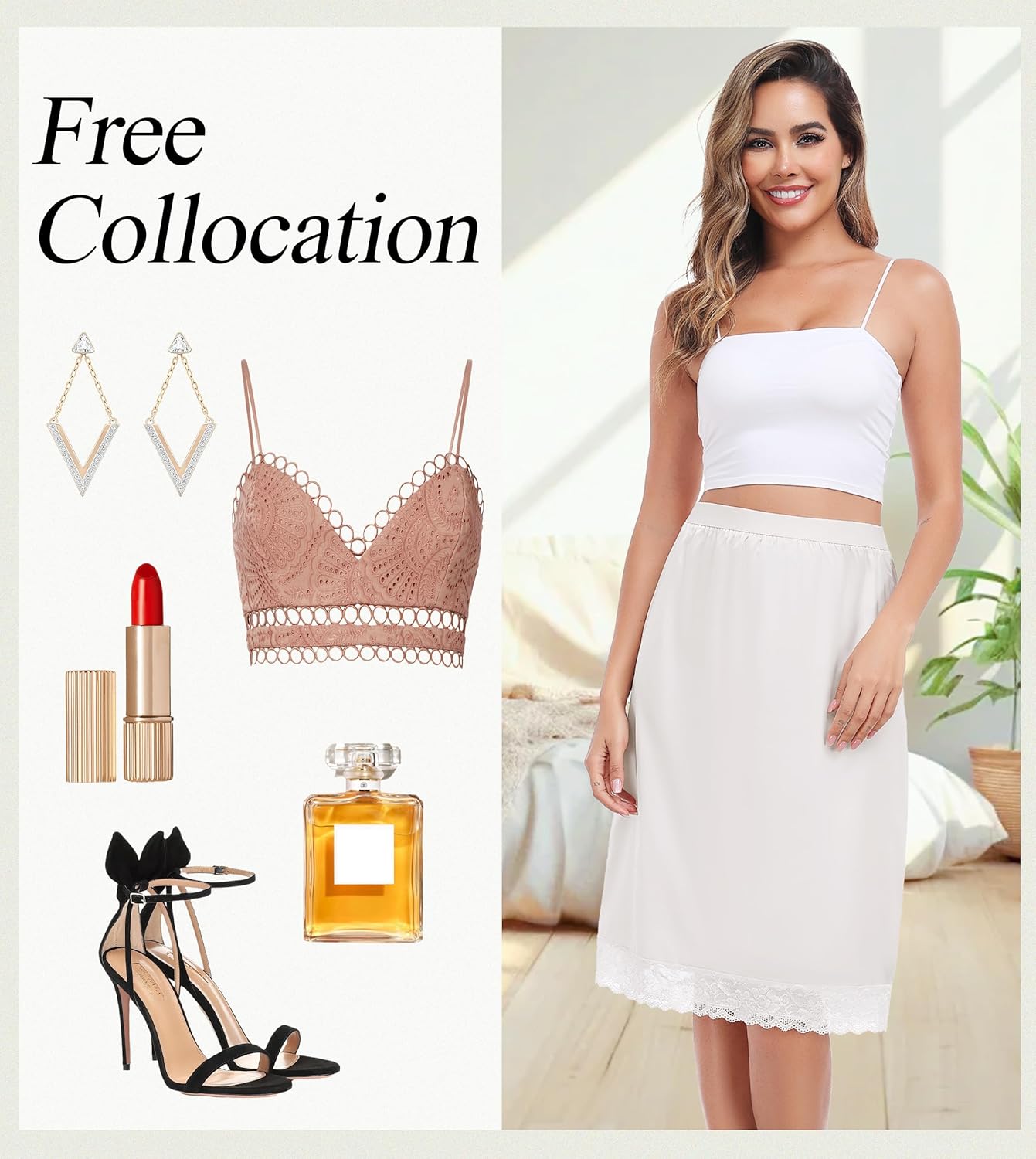 Lovasy Women Satin Half Slips Lace Long Underskirt Anti Static Under Skirt Soft Slip Dress for Skirts Dresses S-3XL - Image 6