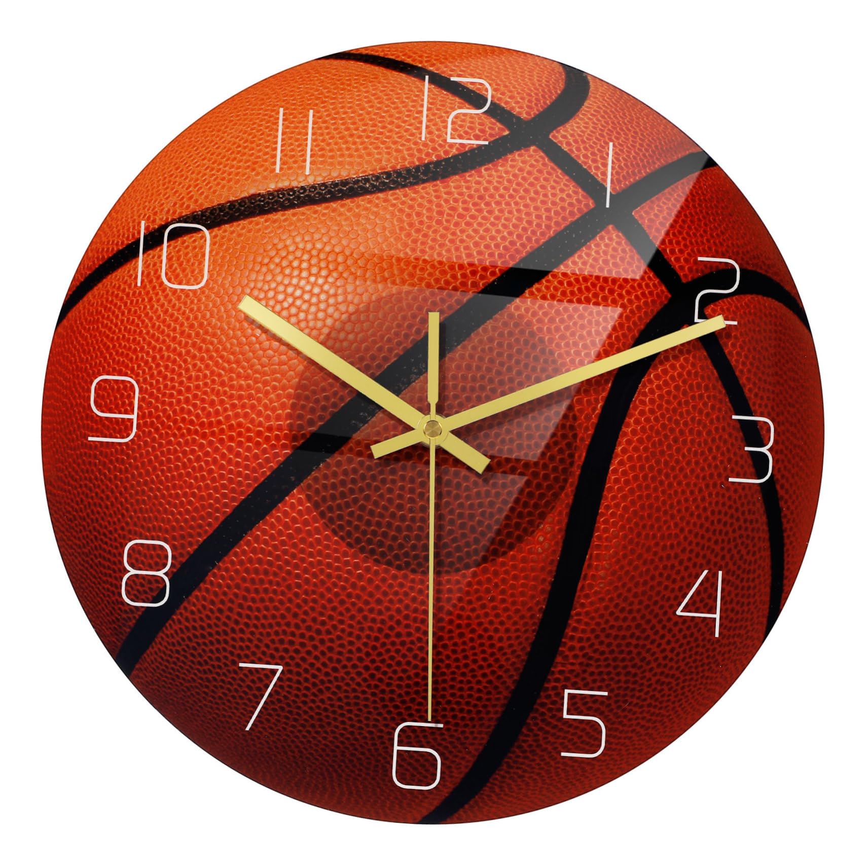 Horloge murale mouvement silencieux en acrylique ronde TOPBATHY basket-ball