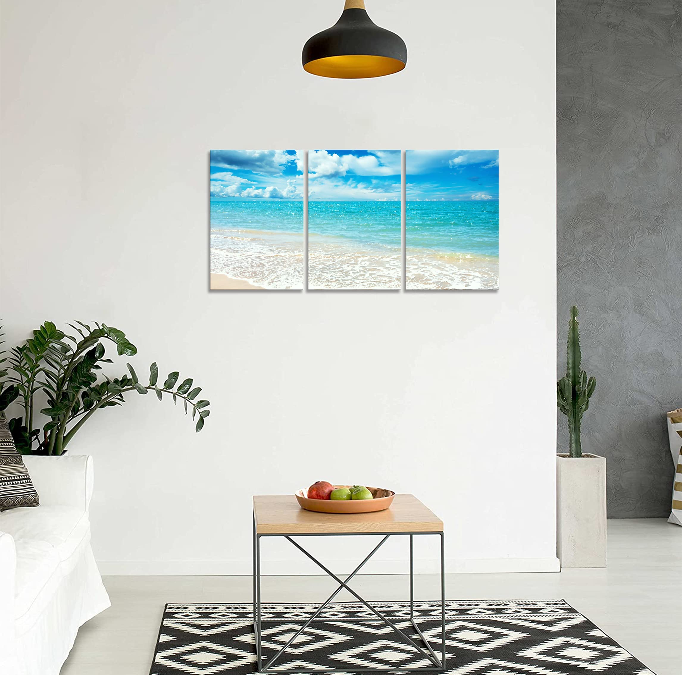 Amazon.co.jp: 海 パネル 3枚 青い海 写真 ビーチ 絵画 自然 海の絵